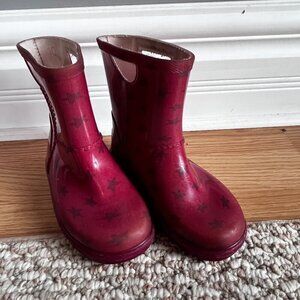 UGG uggs girls Pink Rainboots fall spring outdoor stars size 10 pull on